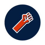 Illustrated icon showing a raised fist.